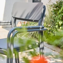 Set of 4 stackable garden chair aluminum