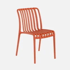 Set of 4 stackable plastic garden chairs