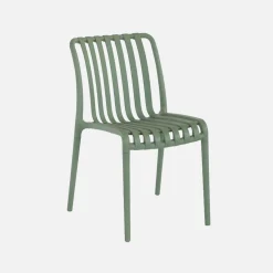 Set of 4 stackable plastic garden chairs