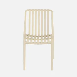 Set of 4 stackable plastic garden chairs