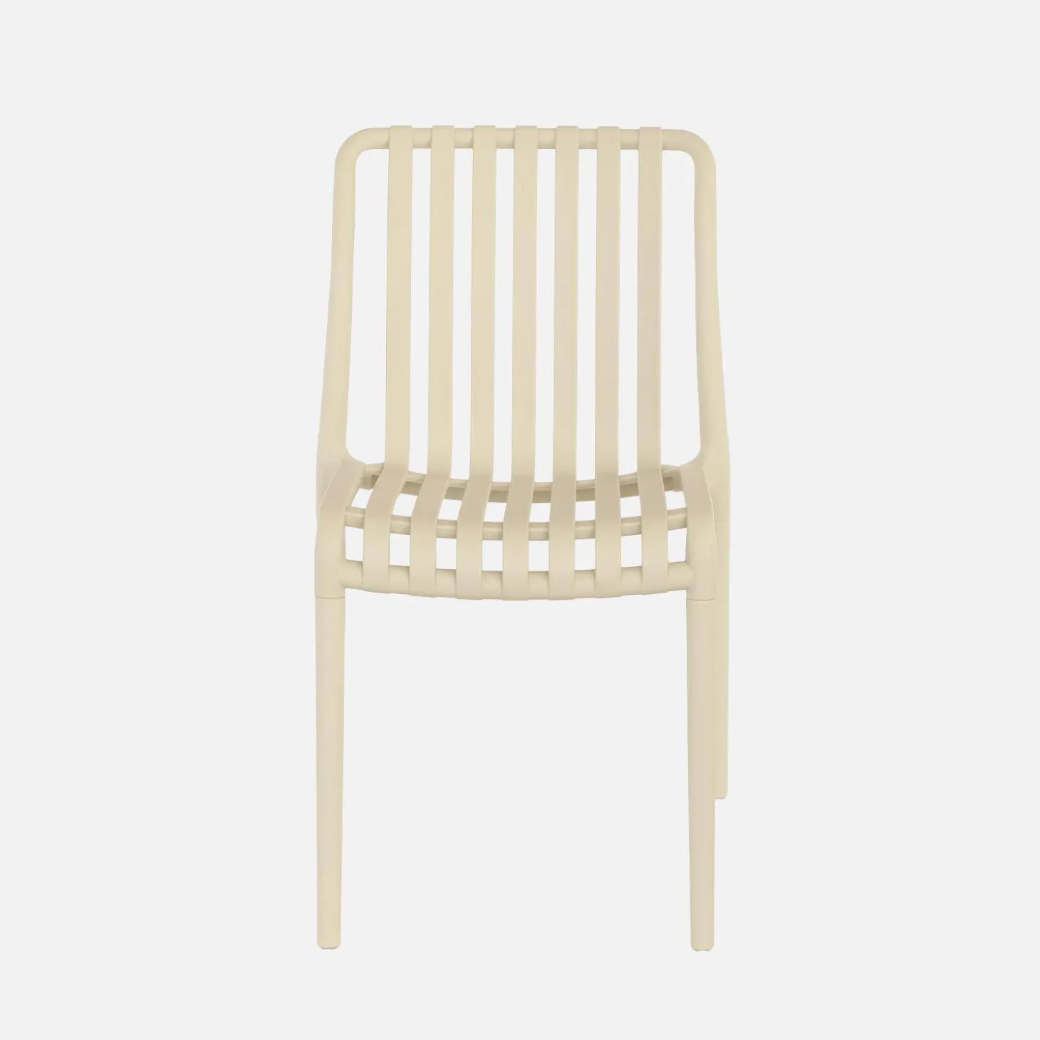 Set of 4 stackable plastic garden chairs