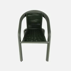 Set of 4 steel and resin garden armchairs