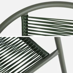 Set of 4 steel and resin garden armchairs