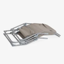 Set of 4 textilene folding sun loungers with 2 positions