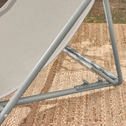 Set of 4 textilene folding sun loungers of steel