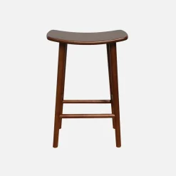 Set of 2 vintage bar stools, rubberwood