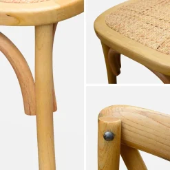 Set of 4 vintage wooden bistro chairs