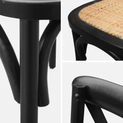 Set of 4 vintage wooden bistro chairs