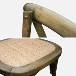 Set of 2 Vintage Wooden Bistro Chairs