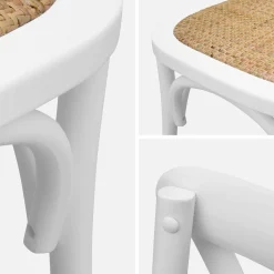 Set of 4 vintage wooden bistro chairs
