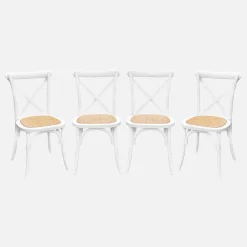 Set of 4 vintage wooden bistro chairs