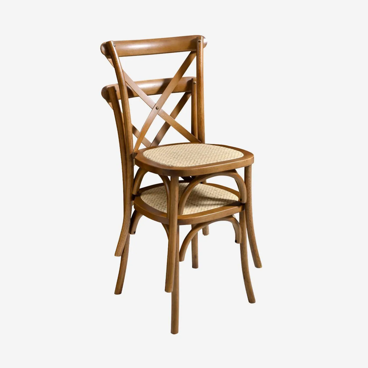 Set of 4 vintage wooden bistro chairs