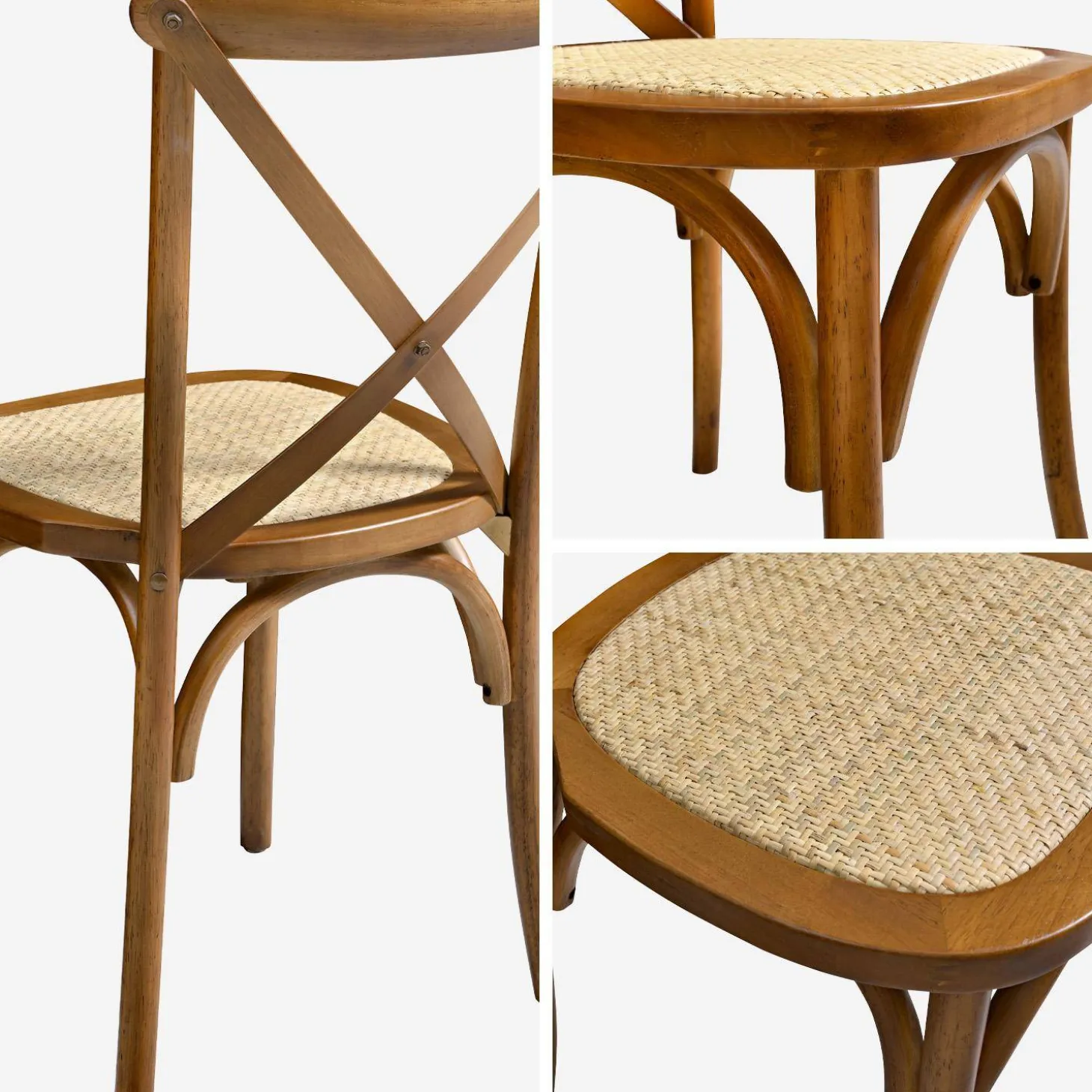 Set of 4 vintage wooden bistro chairs