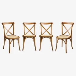 Set of 4 vintage wooden bistro chairs