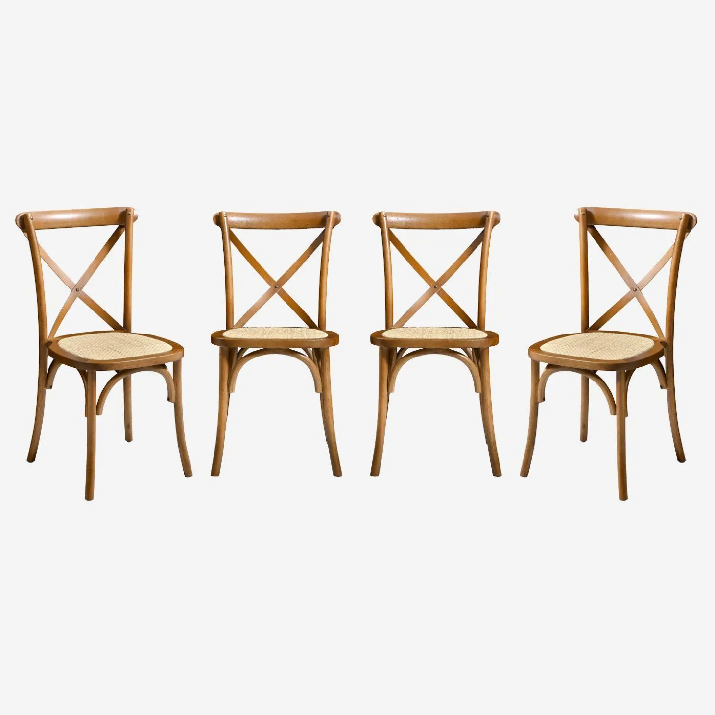 Set of 4 vintage wooden bistro chairs