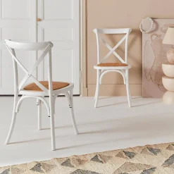 Set of 2 Vintage Wooden Bistro Chairs