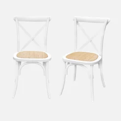 Set of 2 Vintage Wooden Bistro Chairs