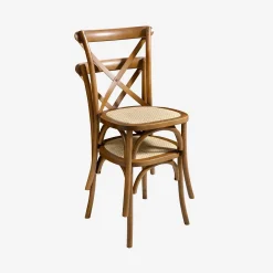 Set of 2 Vintage Wooden Bistro Chairs