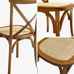 Set of 2 Vintage Wooden Bistro Chairs