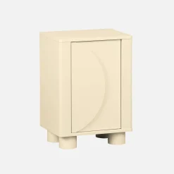 Set of 2 wood effect bedside tables with reversible door