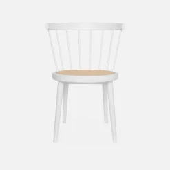 Set of 4 wooden and caned chairs