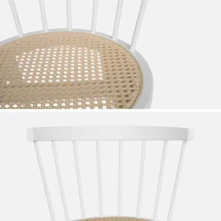 Set of 4 wooden and caned chairs