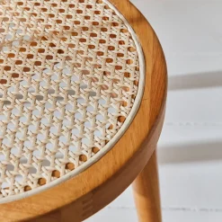 Set of 4 wooden and caned chairs