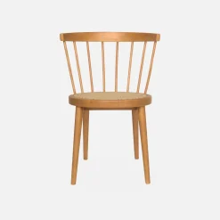 Set of 4 wooden and caned chairs