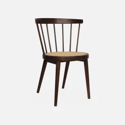 Set of 4 wooden and caned chairs