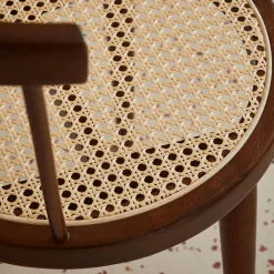 Set of 4 wooden and caned chairs