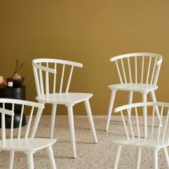 Set of 4 wooden and plywood chairs