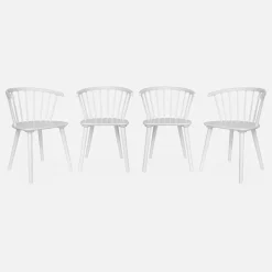 Set of 4 wooden and plywood chairs