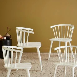 Set of 4 wooden and plywood chairs
