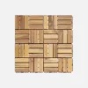 Set of 30x30cm wooden patio tiles, square pattern