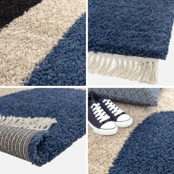 Shaggy rug with geometric pattern, cream