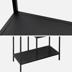 4-shelf asymmetrical bookshelf in black metal