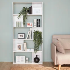 5-shelf bookcase with 10 compartments
