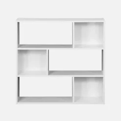 3-shelf bookcase with 6 compartments