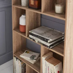 5-shelf bookcase with 10 compartments