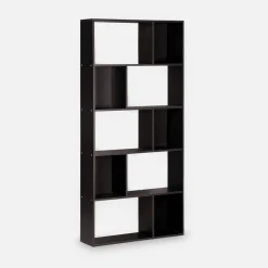 5-shelf bookcase with 10 compartments