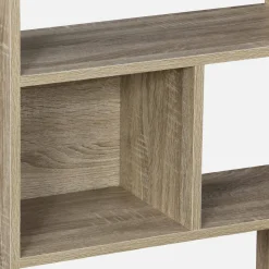 3-shelf bookcase with 6 compartments