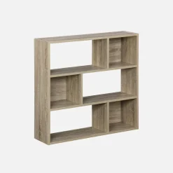3-shelf bookcase with 6 compartments