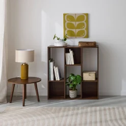 3-shelf bookcase with 6 compartments