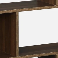3-shelf bookcase with 6 compartments