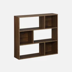 3-shelf bookcase with 6 compartments