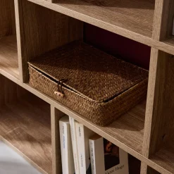 3-shelf bookshelf with 12 compartments
