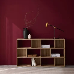 3-shelf bookshelf with 12 compartments