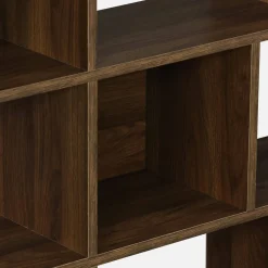 3-shelf bookshelf with 12 compartments