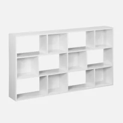 3-shelf bookshelf with 12 compartments