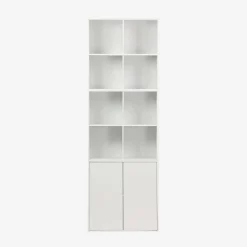 Shelf, bookshelf, wood decor storage module 4 compartments